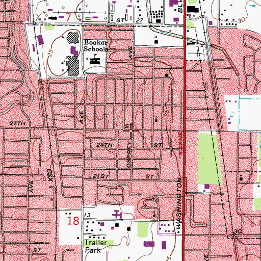 Topographic Map of Sarasota Police Department Substation, FL