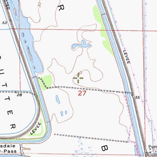 Topographic Map of Sutter By-Pass, CA