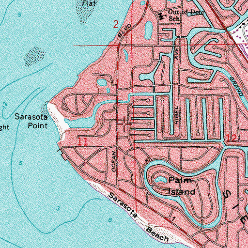 Topographic Map of Sarasota County Sheriff's Office Siesta Key Substation, FL