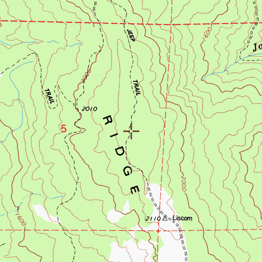 Topographic Map of Tip Top Ridge, CA