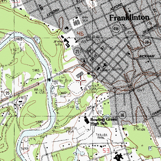 Topographic Map of Franklinton Police Department - Equipment Yard, LA