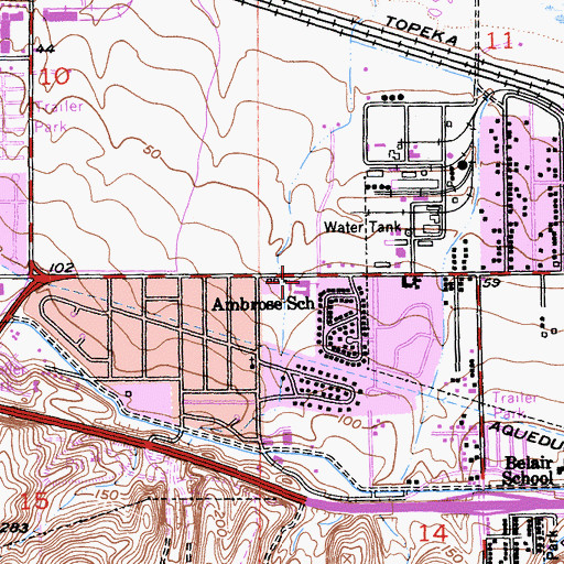 Topographic Map of Ambrose School (historical), CA