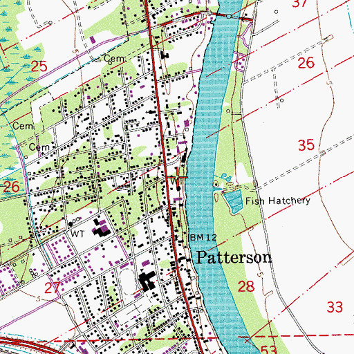 Topographic Map of Patterson Police Department, LA