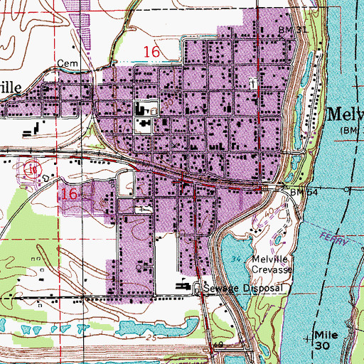 Topographic Map of Saint Landry Parish Police Jury, LA