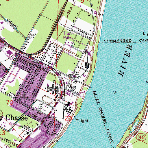 Topographic Map of Plaquemines Parish Sheriff's Office, LA