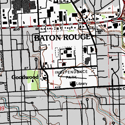 Topographic Map of Louisiana State Police Headquarters, LA