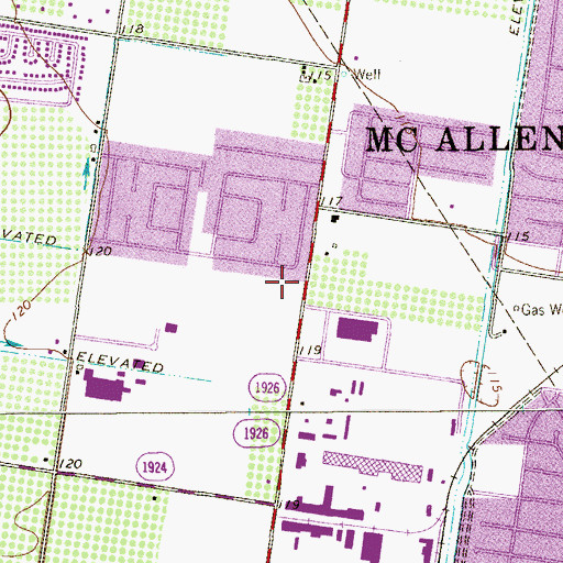 Topographic Map of McAllen Fire Department Station 5, TX