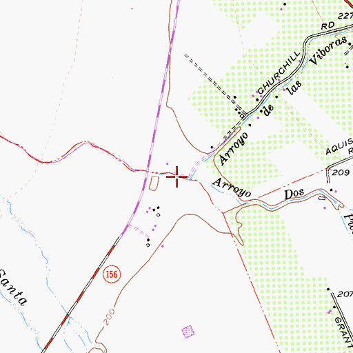 Topographic Map of Arroyo Dos Picachos, CA