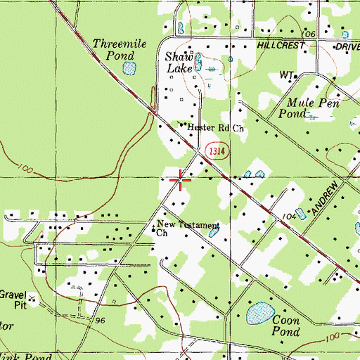 Topographic Map of Montgomery County Emergency Services District 6 / Porter Fire Department Station 124, TX