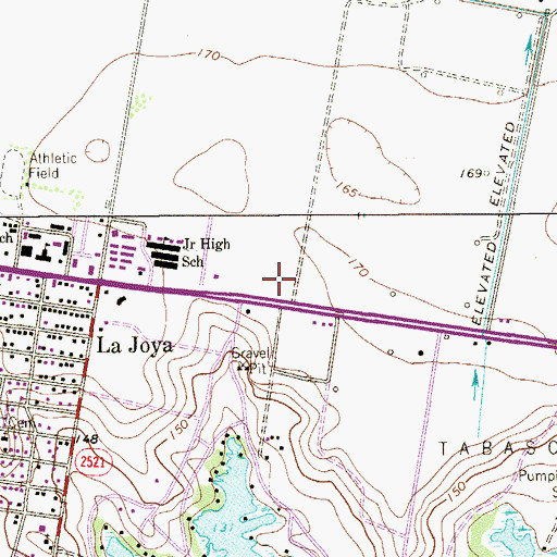 Topographic Map of La Joya Volunteer Fire Department, TX