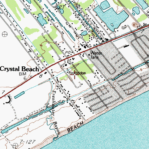 Topographic Map of Crystal Beach Volunteer Fire Department and Emergency Medical Services, TX