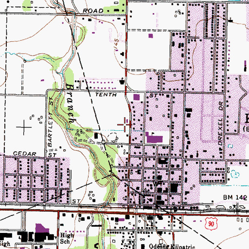 Topographic Map of Katy Fire Department, TX