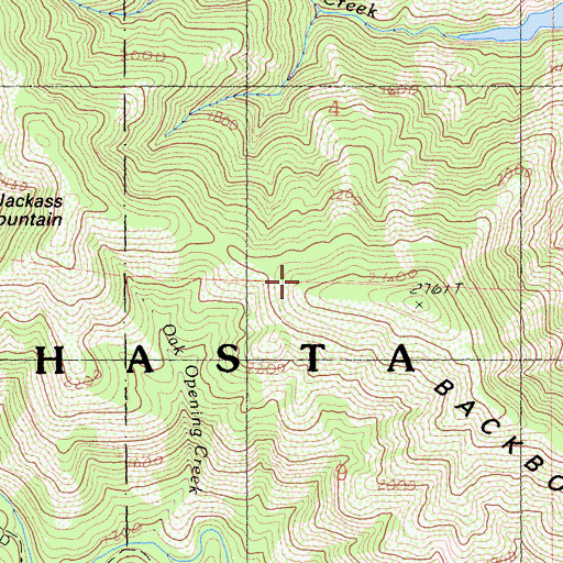 Topographic Map of Backbone Ridge, CA
