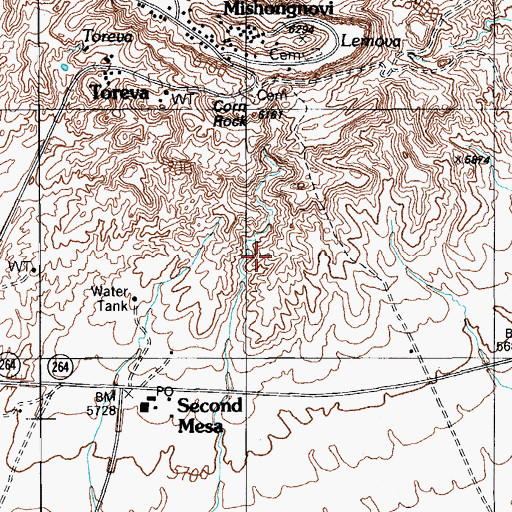 Topographic Map of Corn Rock, AZ