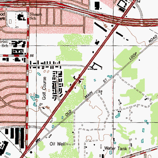 Topographic Map of Houston Fire Department / Emergency Medical Services Station 21, TX