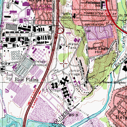 Topographic Map of Washington District of Columbia Police Department - Training, DC