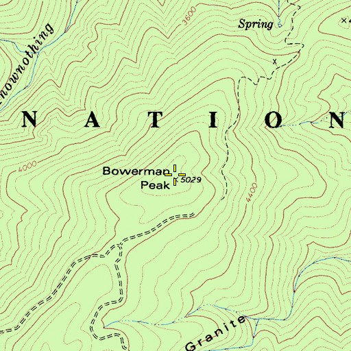 Topographic Map of Bowerman Peak, CA