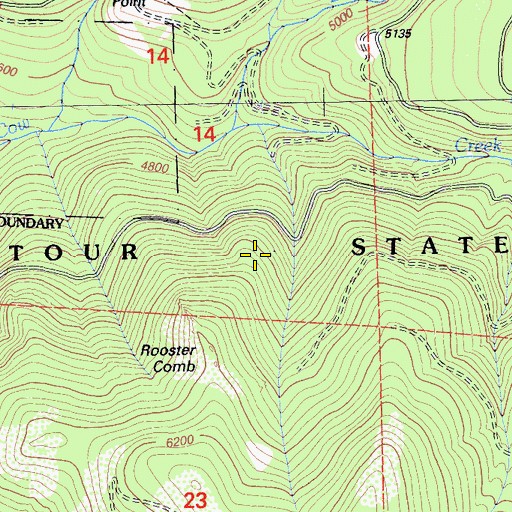 Topographic Map of Bullhock Creek, CA