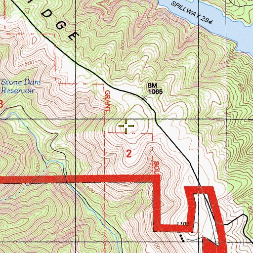 Topographic Map of Cahill Ridge, CA