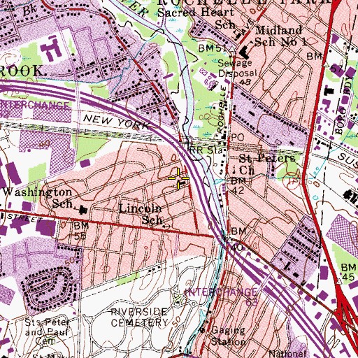 Topographic Map of First Reformed Church, NJ