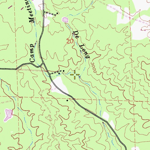 Topographic Map of Camp Meeting Creek, CA