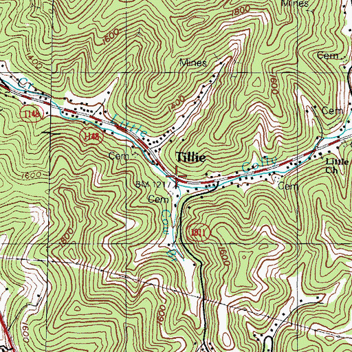 Topographic Map of School Number One (historical), KY