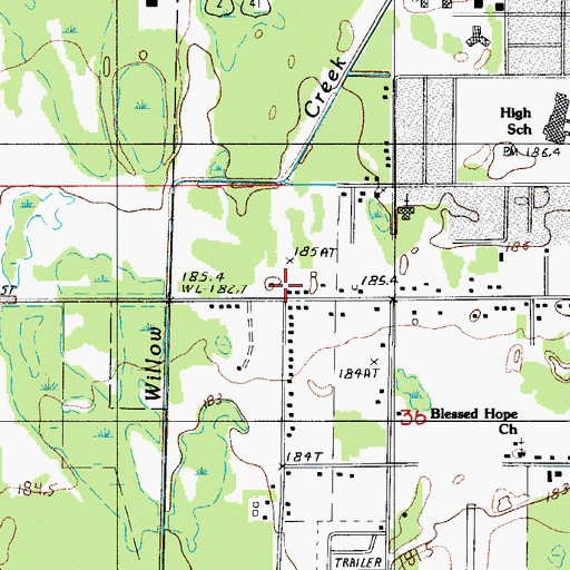 Topographic Map of Cornerstone Community Church, MI