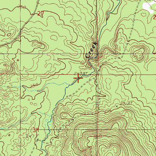 Topographic Map of Alder Falls, MI