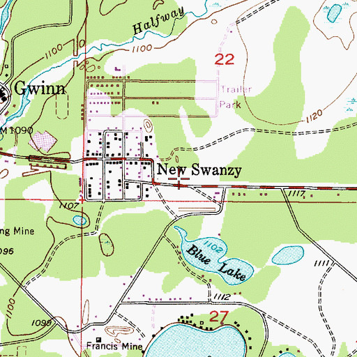 Topographic Map of Gwinn-Sawyer Medical Center, MI