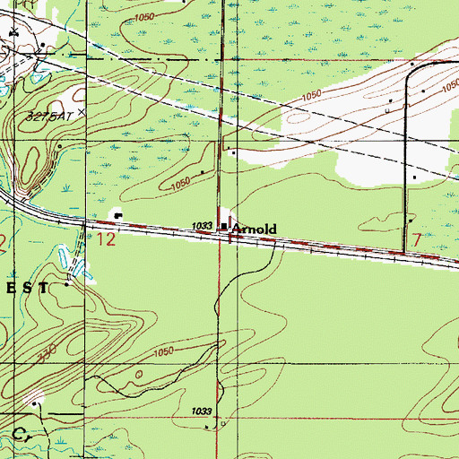 Topographic Map of Arnold Station (historical), MI