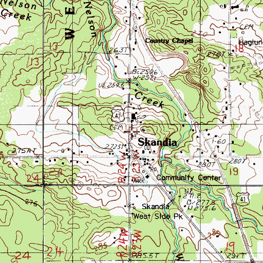 Topographic Map of United Methodist Church Cemetery, MI