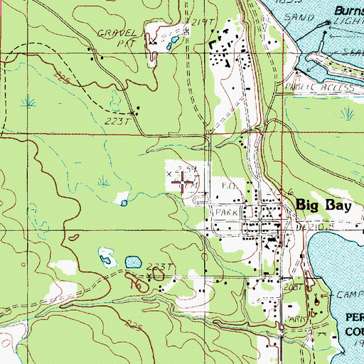 Topographic Map of Big Bay Cemetery, MI