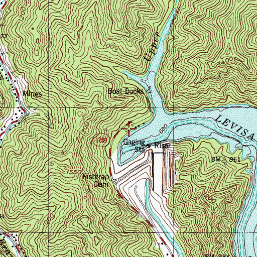 Topographic Map of Louisia A Church, KY