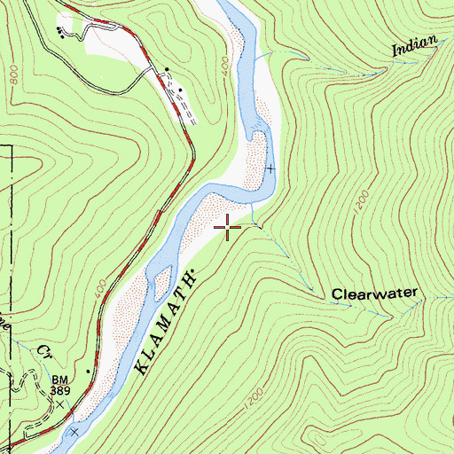 Topographic Map of Clearwater Gulch, CA