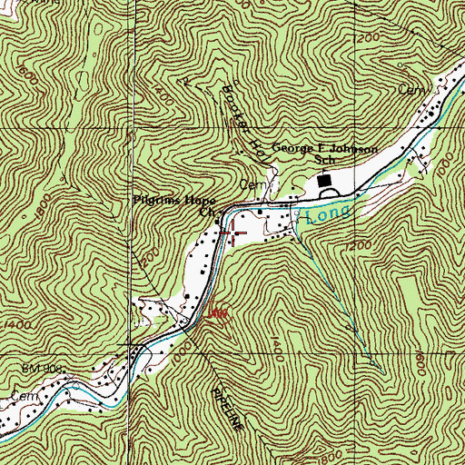 Topographic Map of Lower Long Fork School (historical), KY
