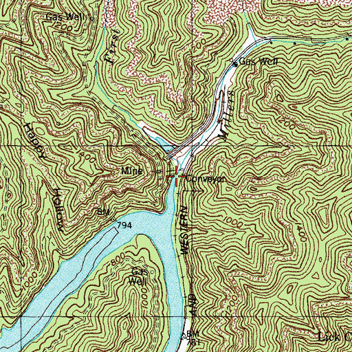 Topographic Map of Miller Creek School (historical), KY