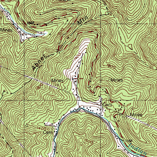 Topographic Map of Osborne Fork (historical), KY