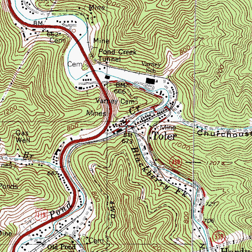 Topographic Map of Runyon Post Office (historical), KY