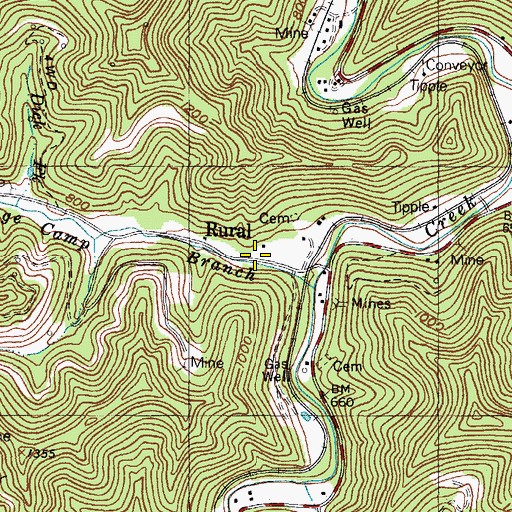 Topographic Map of Rural Post Office (historical), KY