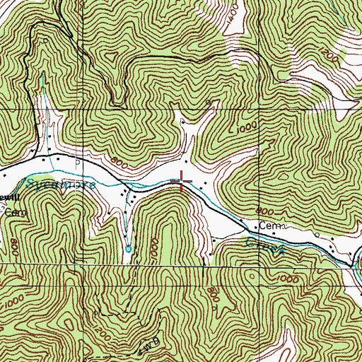 Topographic Map of Sycamore (historical), KY