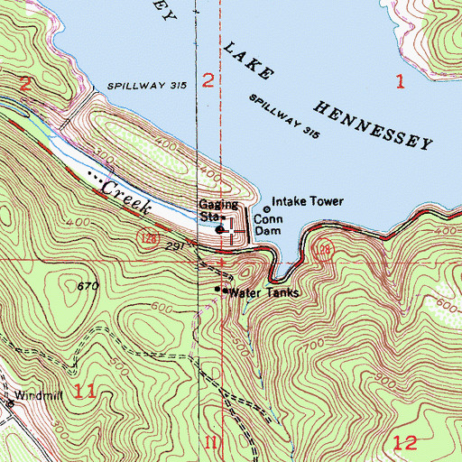 Topographic Map of Conn Dam, CA