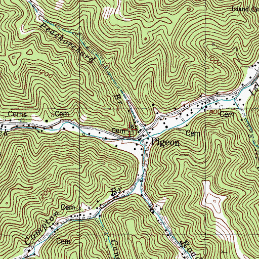 Topographic Map of Upper Island Creek School (historical), KY