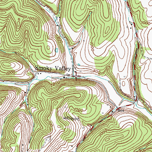 Topographic Map of Qualls Mill (historical), KY