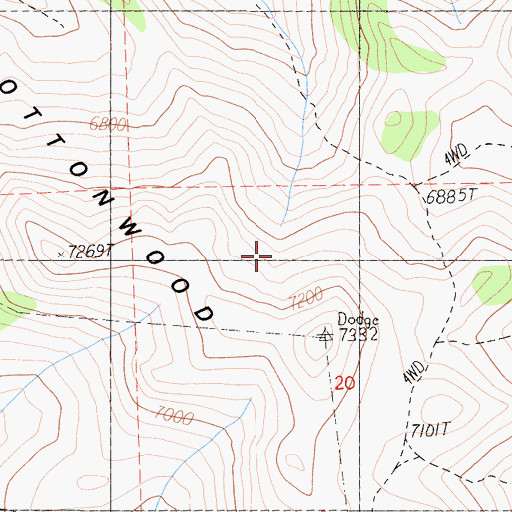 Topographic Map of Cottonwood Mountains, CA