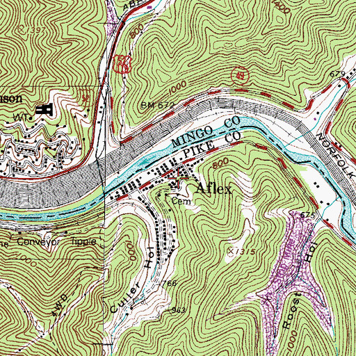 Topographic Map of Aflex School (historical), KY