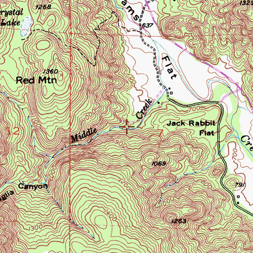 Topographic Map of Daglia Canyon, CA
