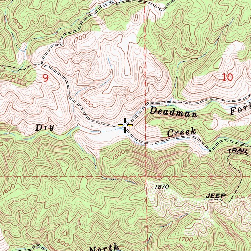Topographic Map of Deadman Fork, CA