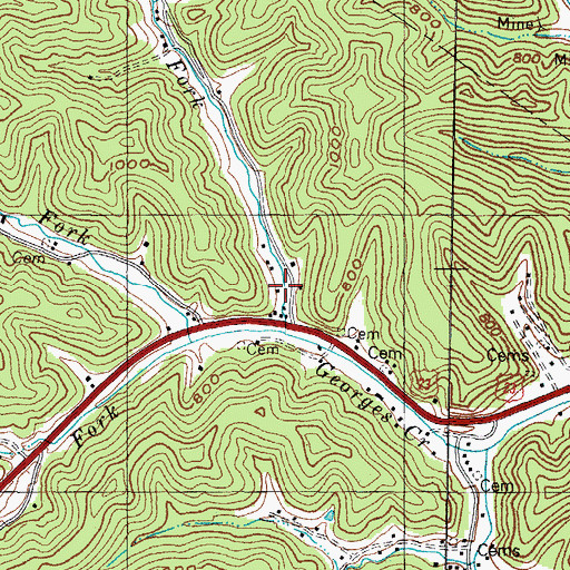 Topographic Map of Belles Chapel, KY