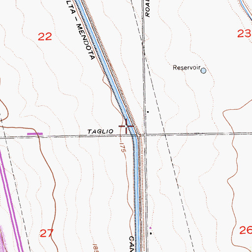 Topographic Map of Delta-Mendota Canal, CA