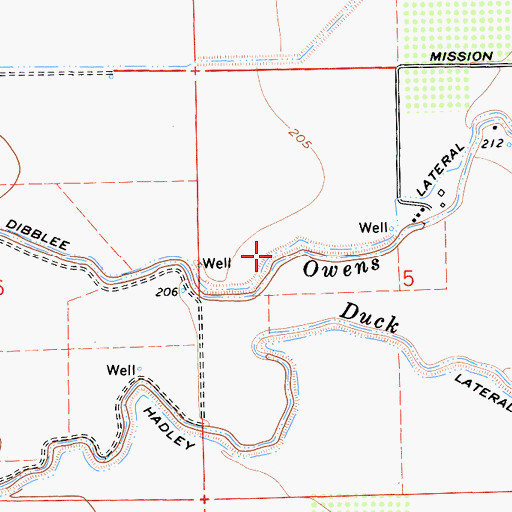 Topographic Map of Dibblee Lateral, CA